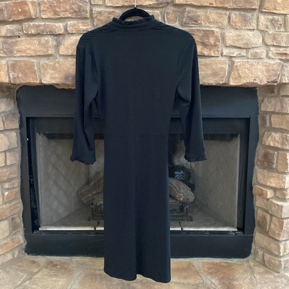 Merona black v-neck wrap dress with ruffled collar and neckline. Size small - Picture 5 of 9
